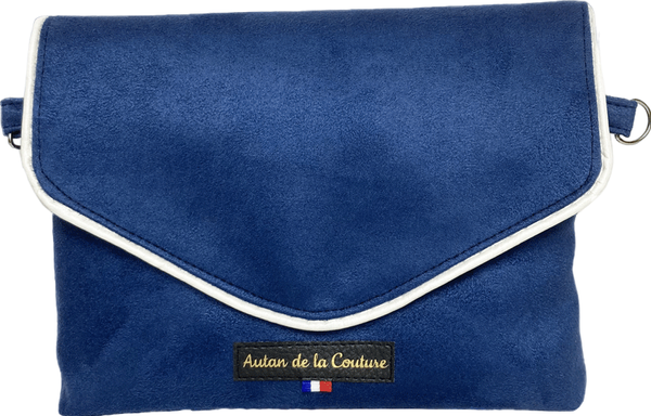 Petit sac caméléon suédine bleu (3 rabats compris)