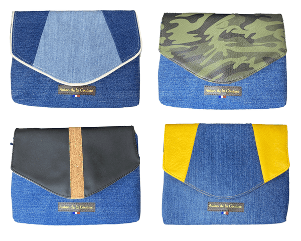 Petit sac caméléon suédine bleu (3 rabats compris)