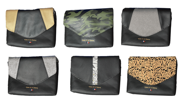 Petit sac caméléon suédine bleu (3 rabats compris)